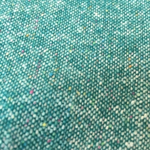 LOFT Teal Tweed Fit & Flare Ruffle Wool Silk Blend Skirt Women's 0 Career EUC - Picture 5 of 8